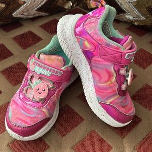 🌹Sketchers girls jumpsters sweet kickz Pink sneakers, strawberry splash size 7